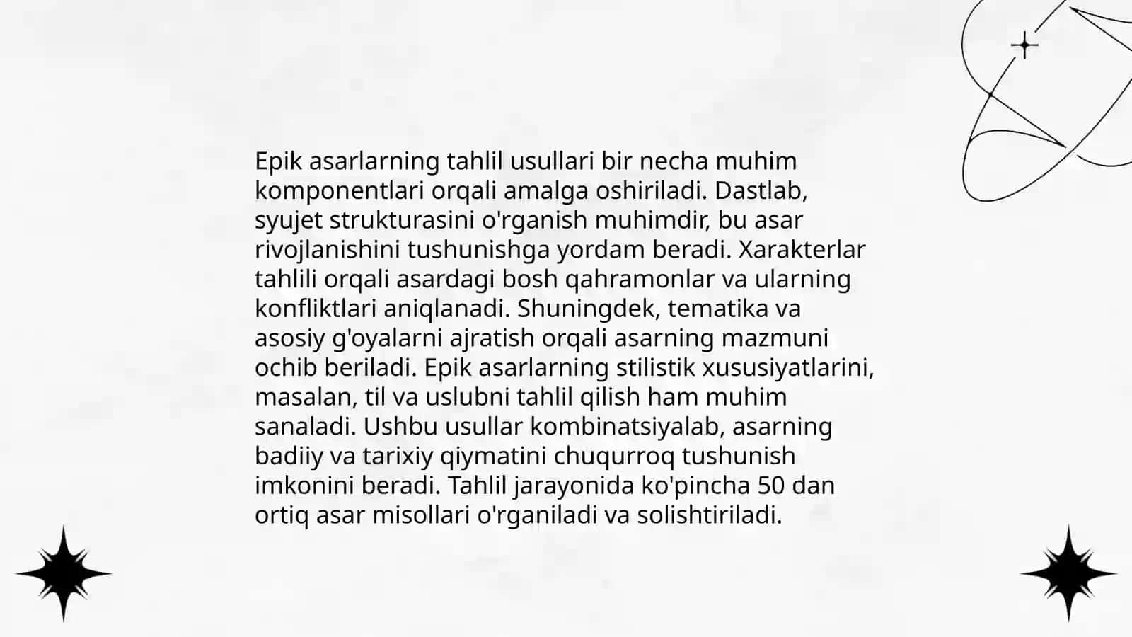 Epik asarlarni tahlil qilish metodikasi 3