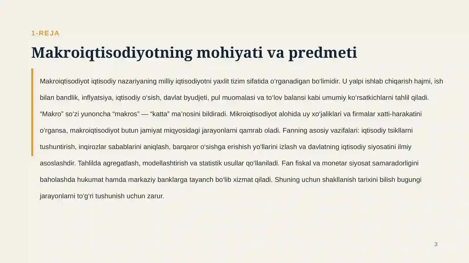 Makroiqtisodiyot fanining shakllanishi varivojlanishbosqichlari 3