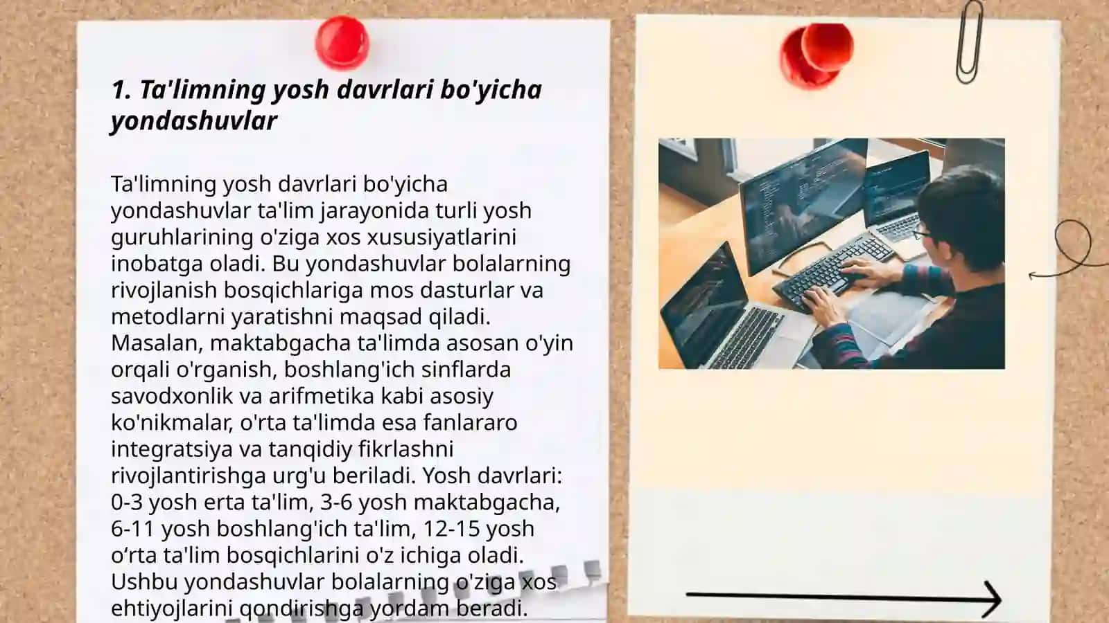 Talimning yosh va pedagogik psixologiya fanida tutgan örni 3