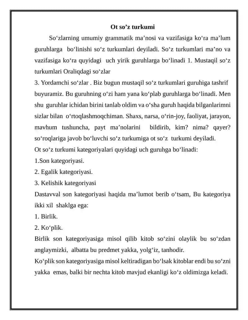 Lotin tilida Ot so’z turkumi 3