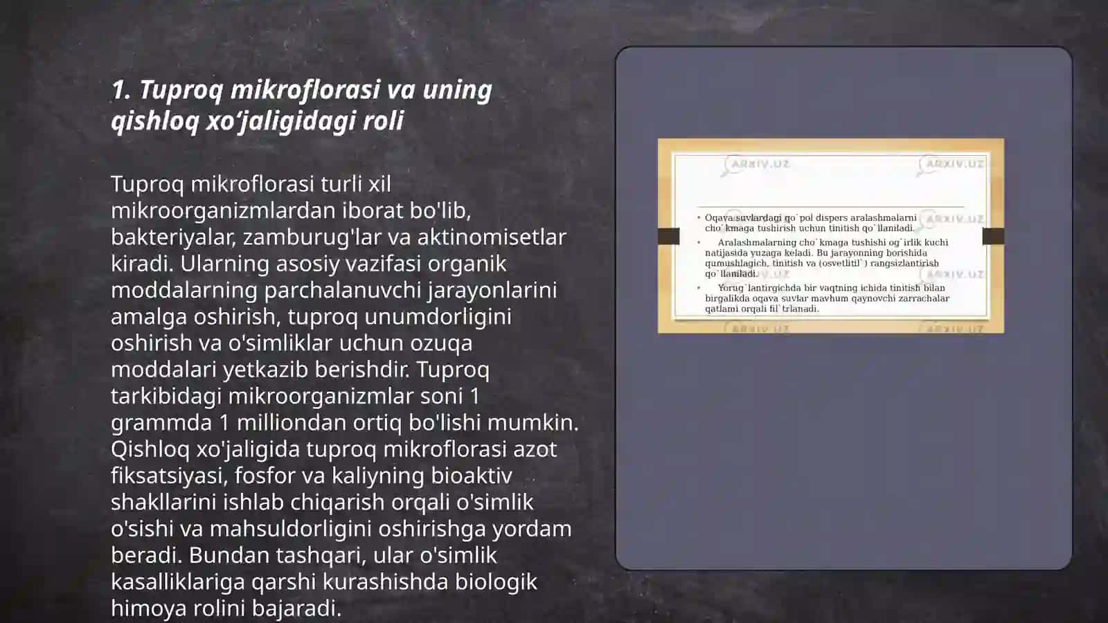 Mikroorganizmlarning qishloq xoʻjaligidagi ahamiyati 3
