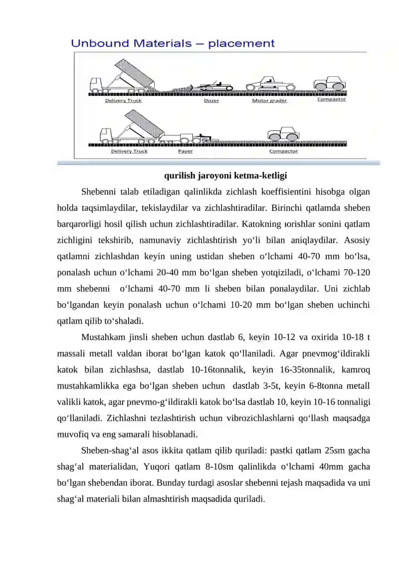 Yo‘l to‘shamalari qatlamlarini zichlash texnologik jarayonlari hisobi, yo‘l asosining zichlanganlik koeffisientini aniqlash 3