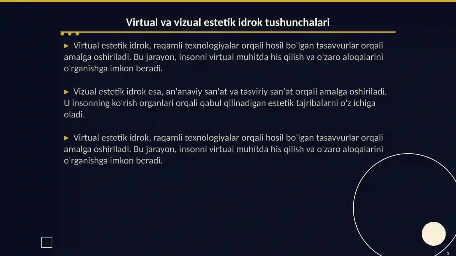 Virtual va vizual estetik idrok 3