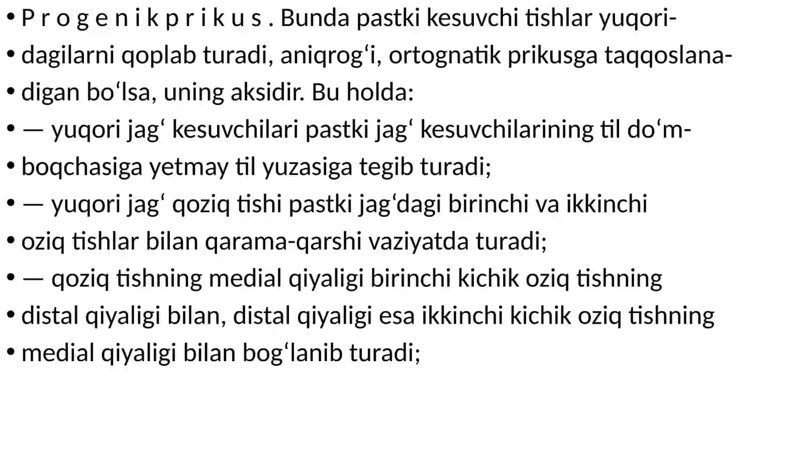 Ortopedik Stomatologiya Tish prikuslari. 3