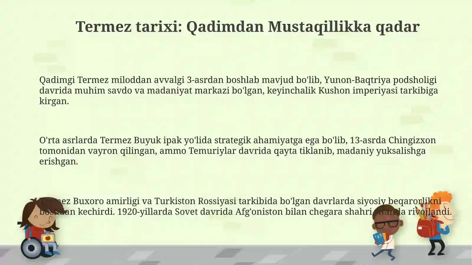 Termez shaharining tarixi, iqtisodiyoti va rivojlanishi 3