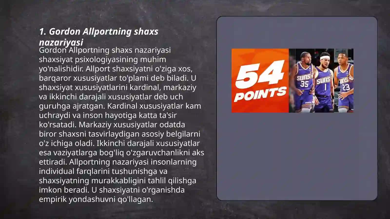 Gordon Olport: shaxaning dispozitsion nazaryasi.Reymond Kettel: shaxs nazaryasi strukturasi 3