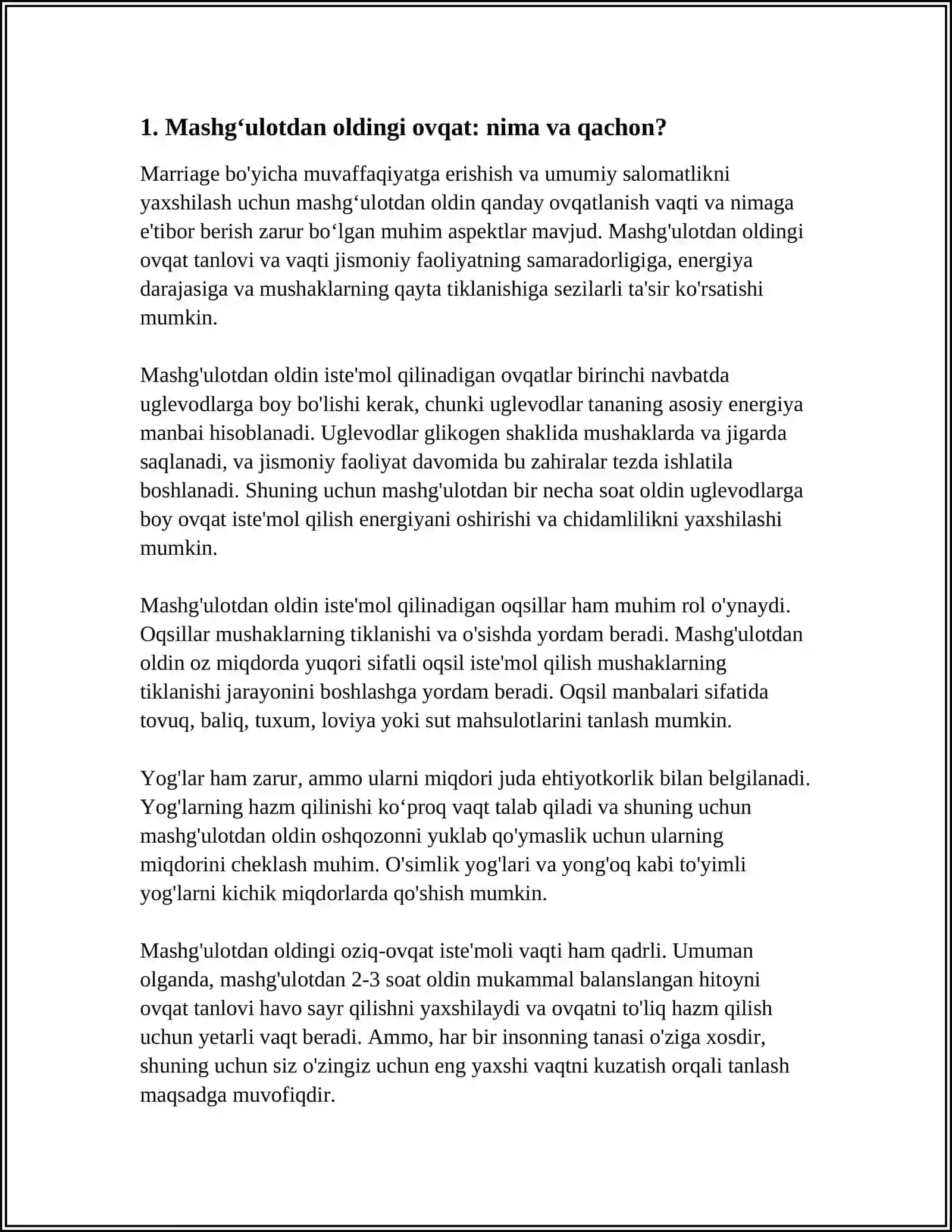 SALOMATLIK MASHGʻULOTLARI VAQTIDA OVQATLANISH 3