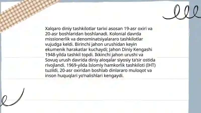 Xalqaro diniy tashkilotlar 3