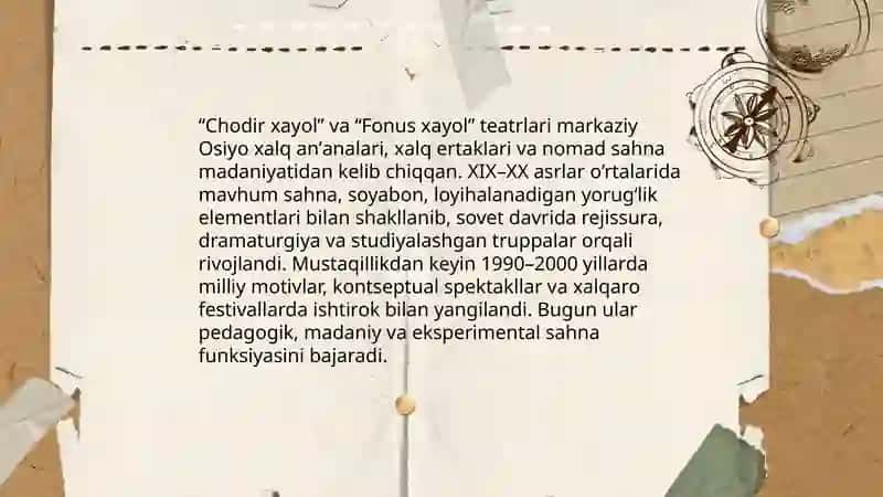 "Chodir xayol" va "Fonus xayol" teatrlari toʻgʻrisida 3