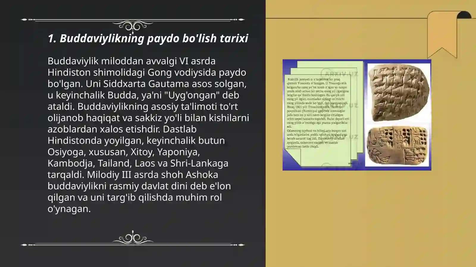 Buddaviylik dinining paydo bolish tarixi, oqimlari va manbalari 3