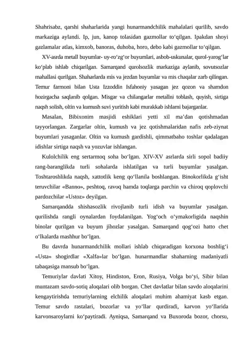 TEMUR VA TEMURIYLAR DAVRI MADANIYATI (XIV ASRNING IKKINCHI YARMI – XV ASR) 3
