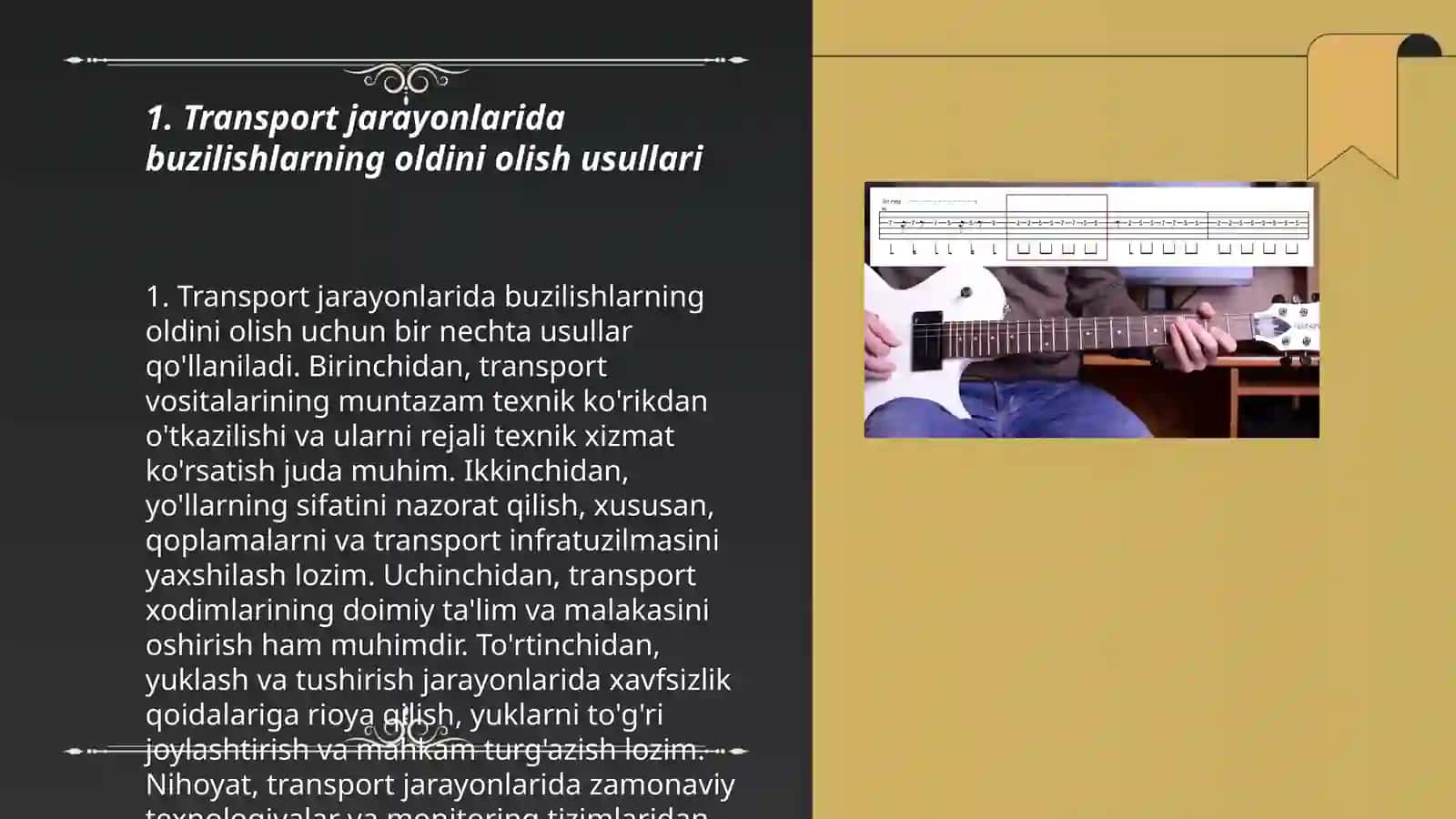 Buzilish va nosozliklarning Transport jarayoniga ta'siri 3