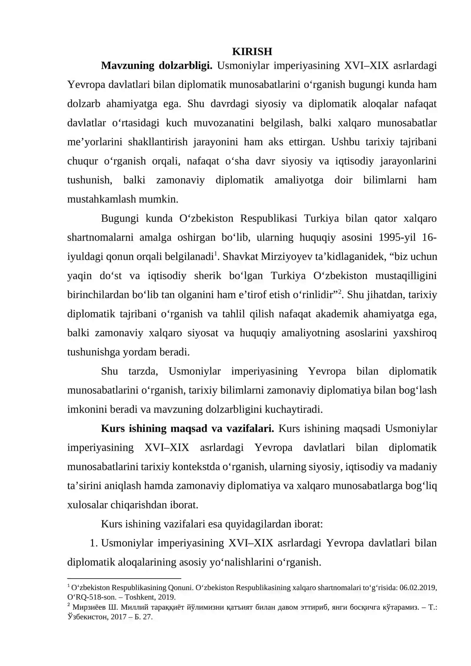 Usmoniylar imperiyasining Yevropa davlatlari bilan diplomatik munosabatlari (XVI-XIX asrlar)” 2026 YIL 3
