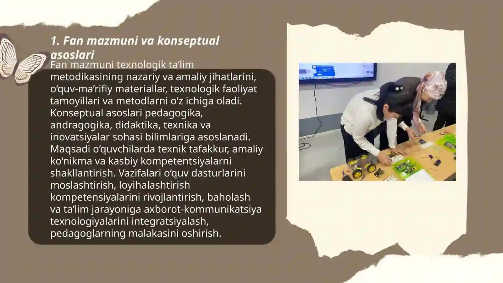 Texnologik ta’lim metodikasi fanining mazmuni maqsadi va vazifalari 3