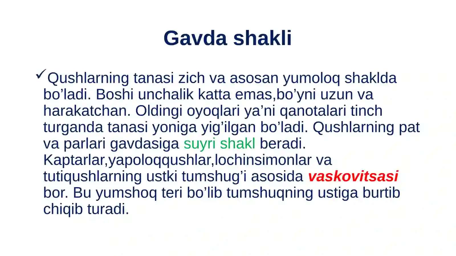 Qushlarning umumiy tavifi 3