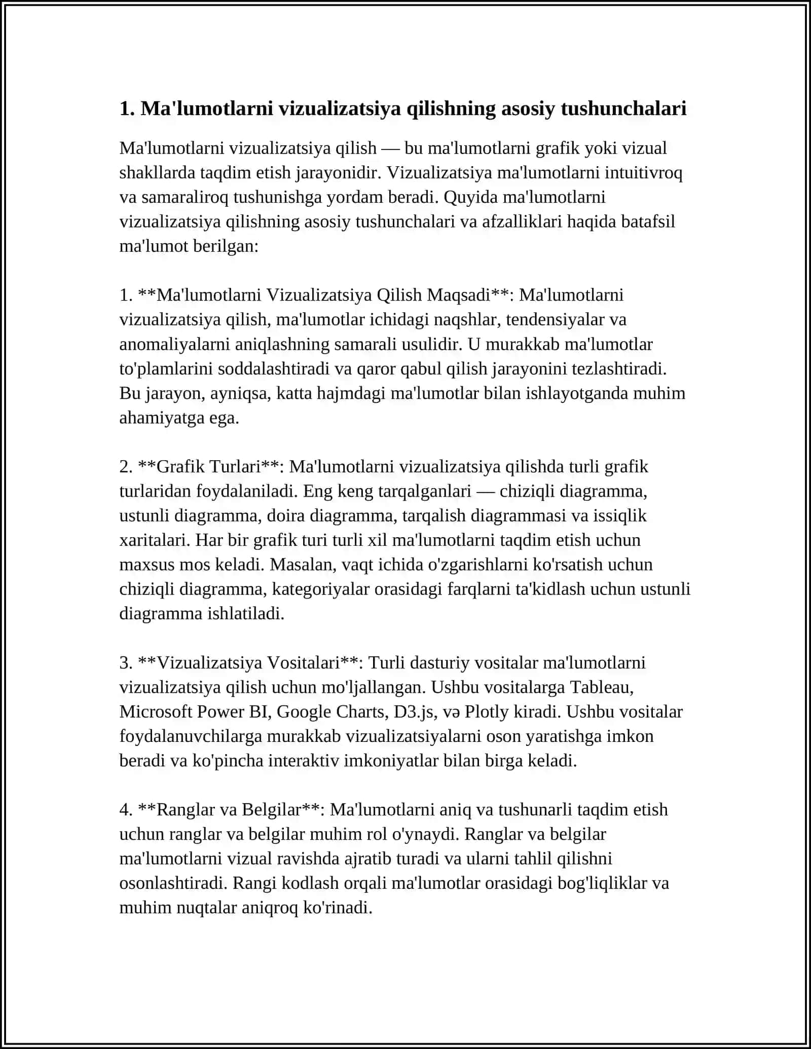 MA'LUMOTLARNI VIZUALIZATSIYA QILISH MAVZUSI 3