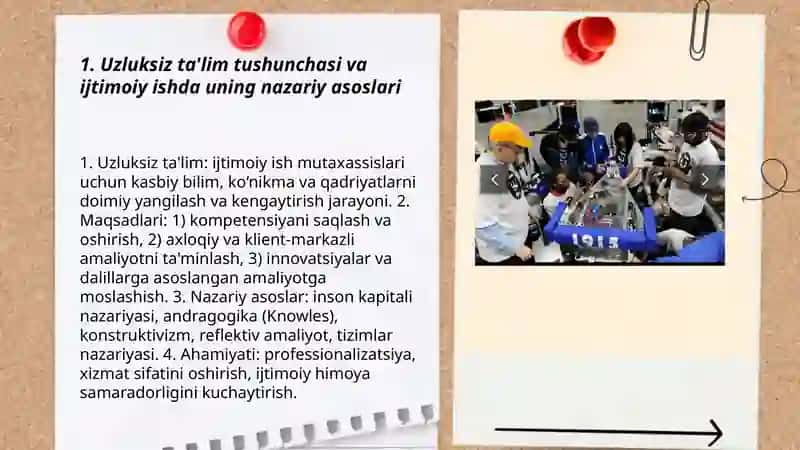 Dunyoda ijtimoiy ish bo'yicha uzluksiz ta'lim tushunchasi va ijtimoiy ish sohasidagi ahamiyati 3