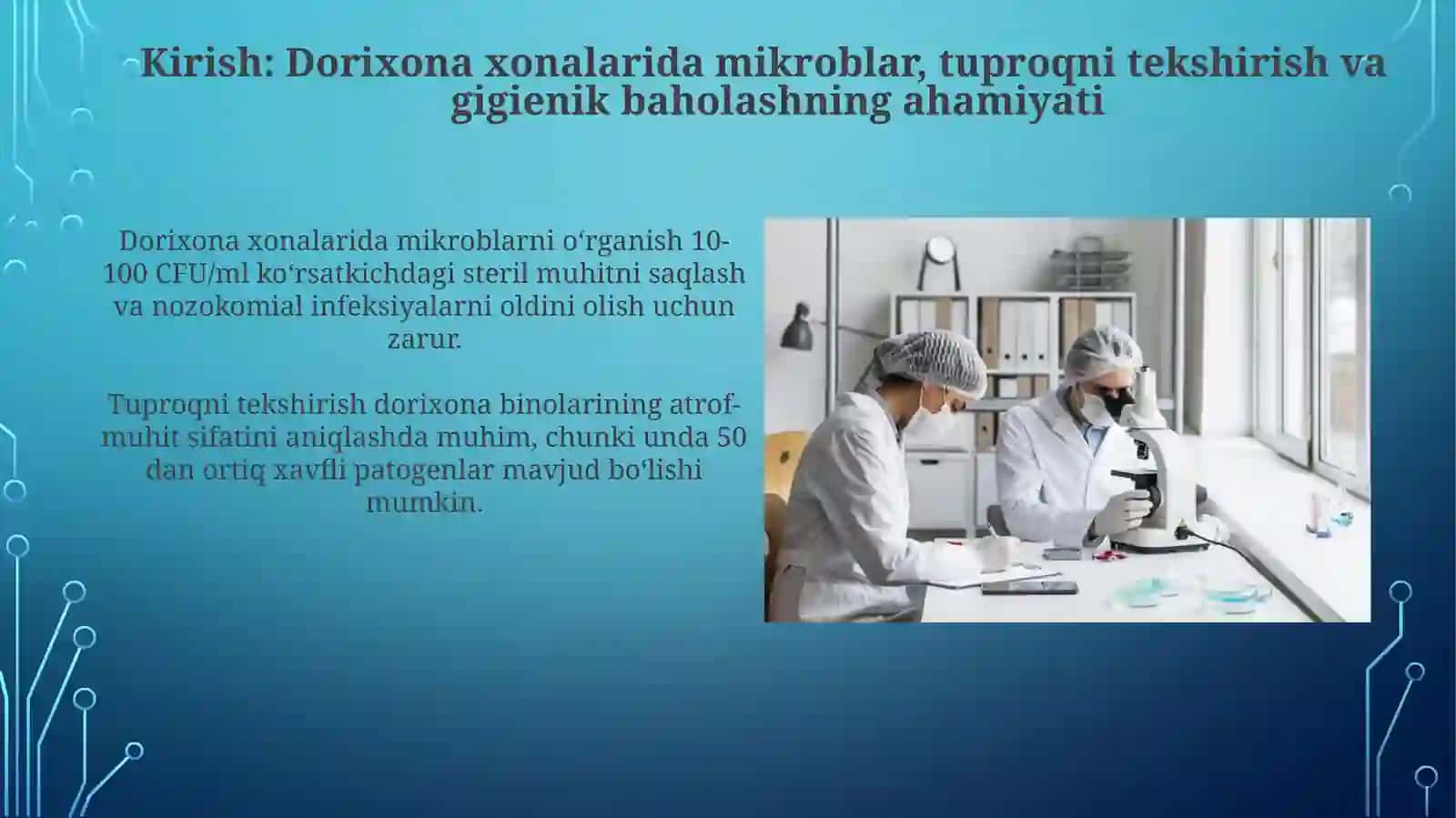 Dorixona xonalarida mikroblarning ahamiyati, tuproqni tekshirish va najasni gigienik baholash 3