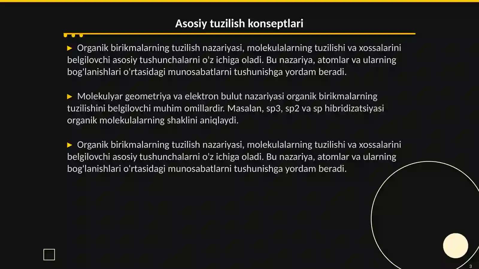 Organik birikmalarning tuzilish nazariyasi 3