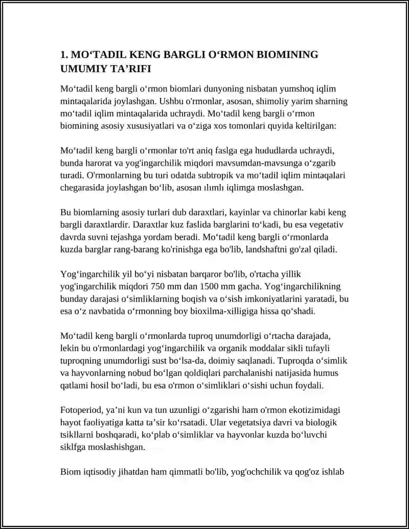 MOʻTADIL KENG BARGLI OʻRMON BIOMLARI 3