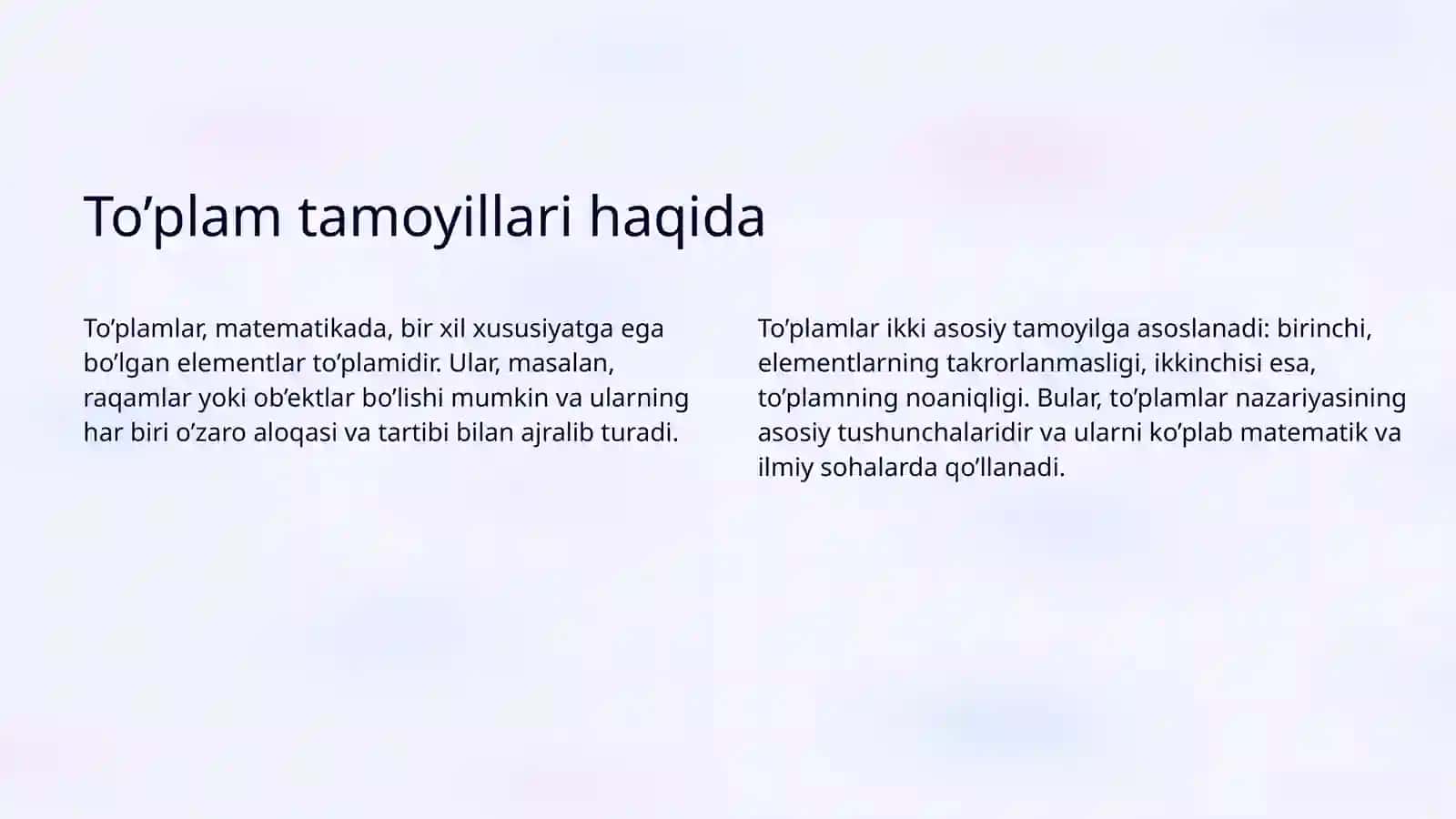 To’plam, massiv, jadval va yozuv ko’rinishidagi ma’lumotlar tuzilmasi 3