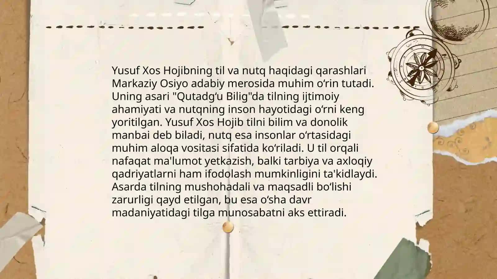 Yusuf Xos Hojibning til va nutq haqidagi qarashlari 3