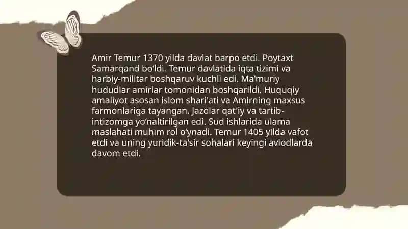 Amir temur davlati va huquqi 3