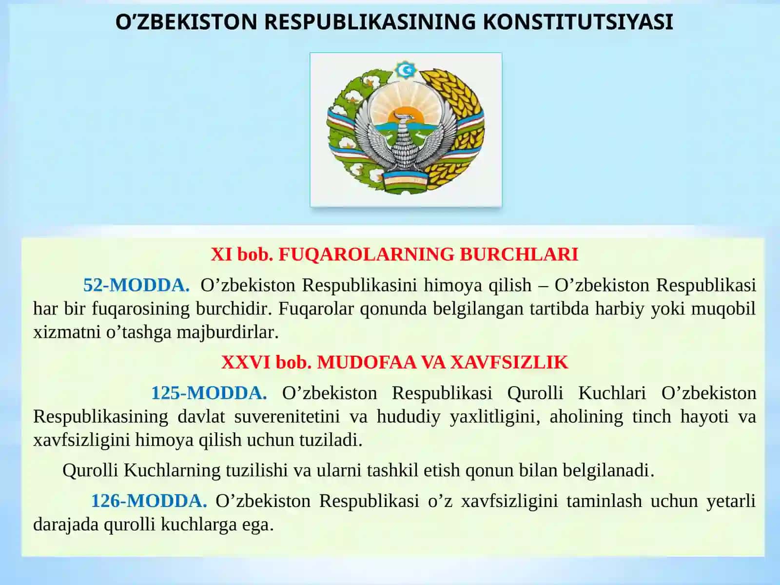 O‘zbekiston Respublikasi qurolli kuchlari amalga oshirilgan islohotlar 3