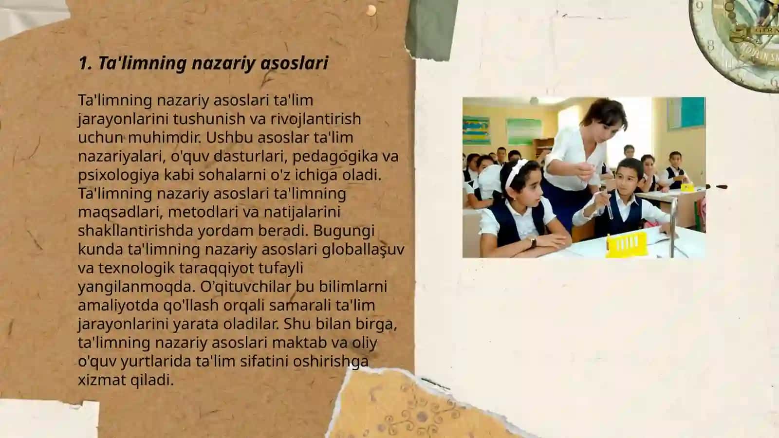 Didaktika talim nazariyasi sifatida. Ta'lim paradigmalari 3