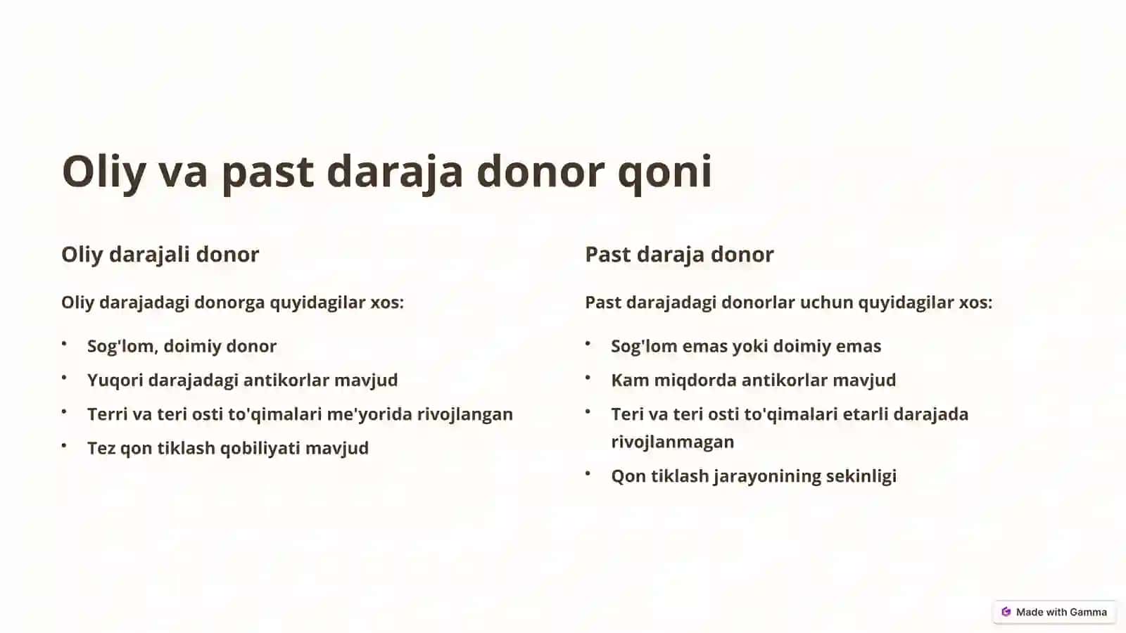 Donor qoni manbalari 3
