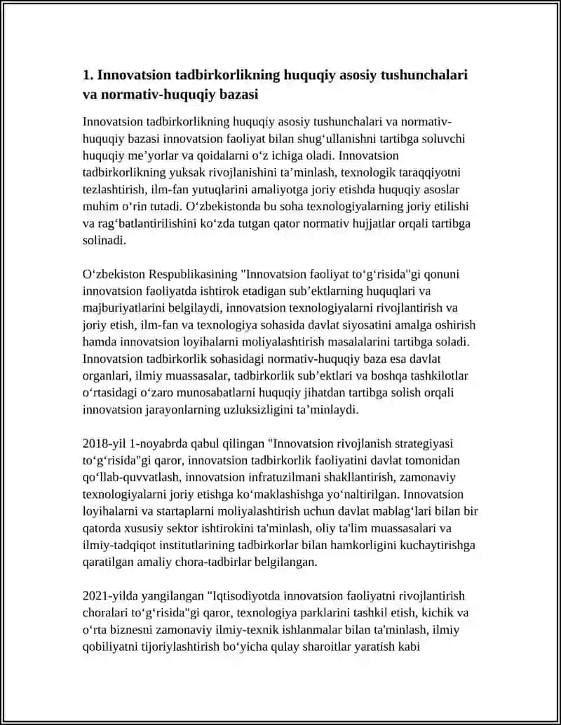 INNOVATSION TADBIRKORLIKNING HUQUQIY ASOSLARI 3