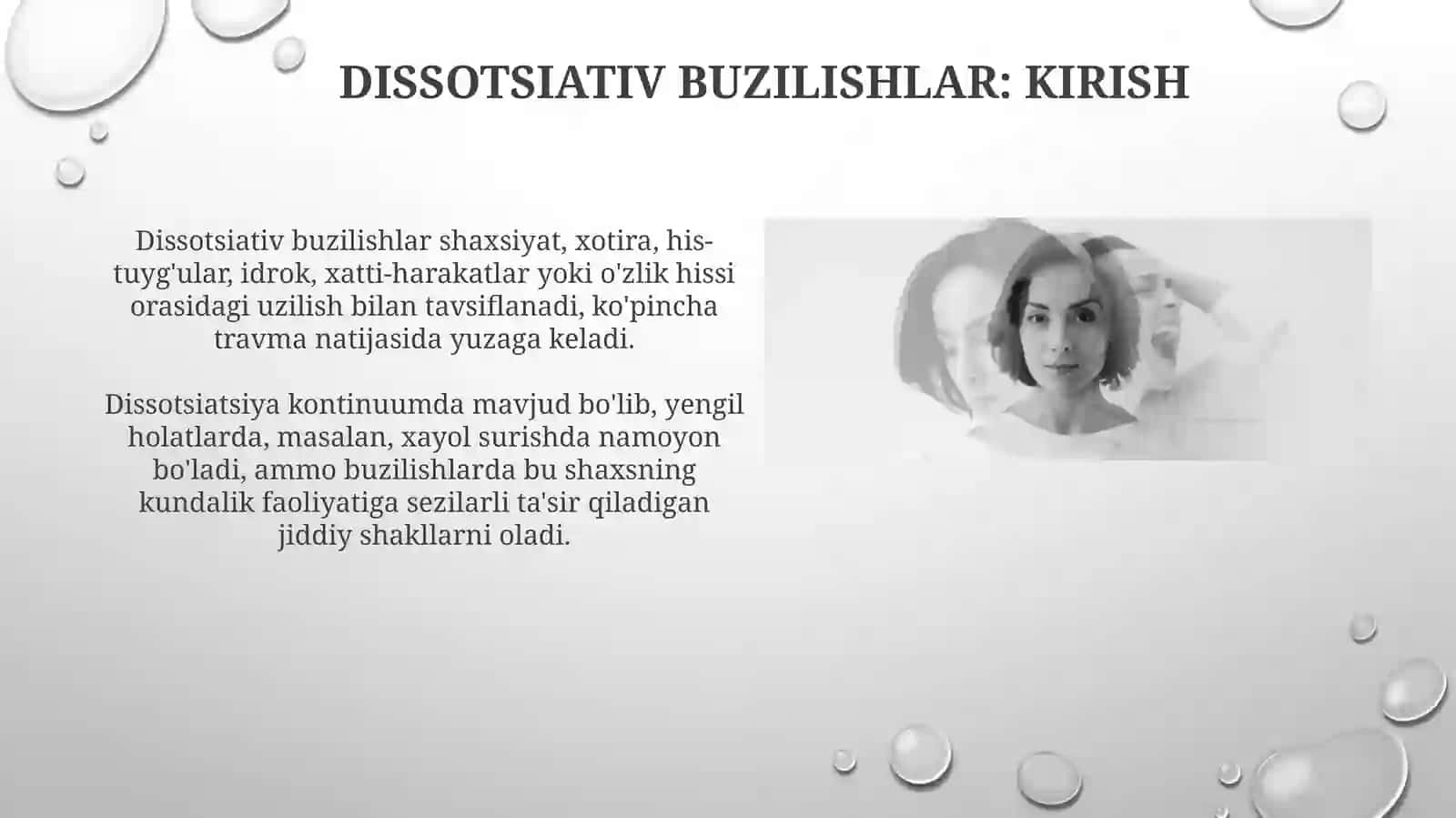 Dissiotsativ buzilishlar 3