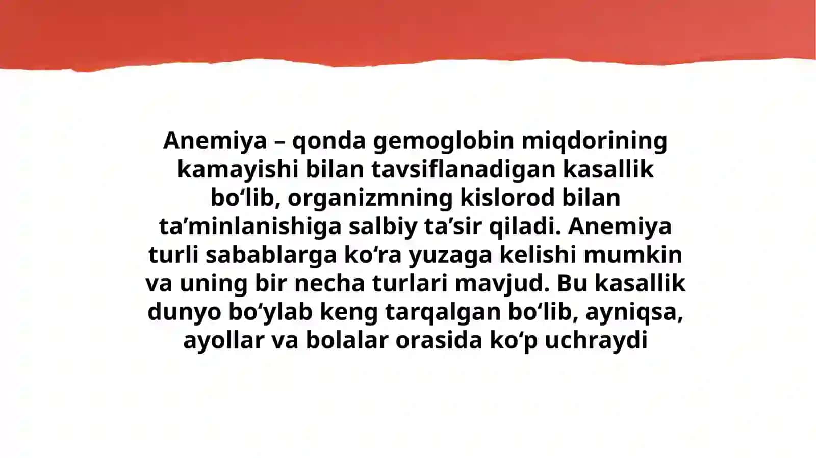 Anemiya va uning Xillari 3