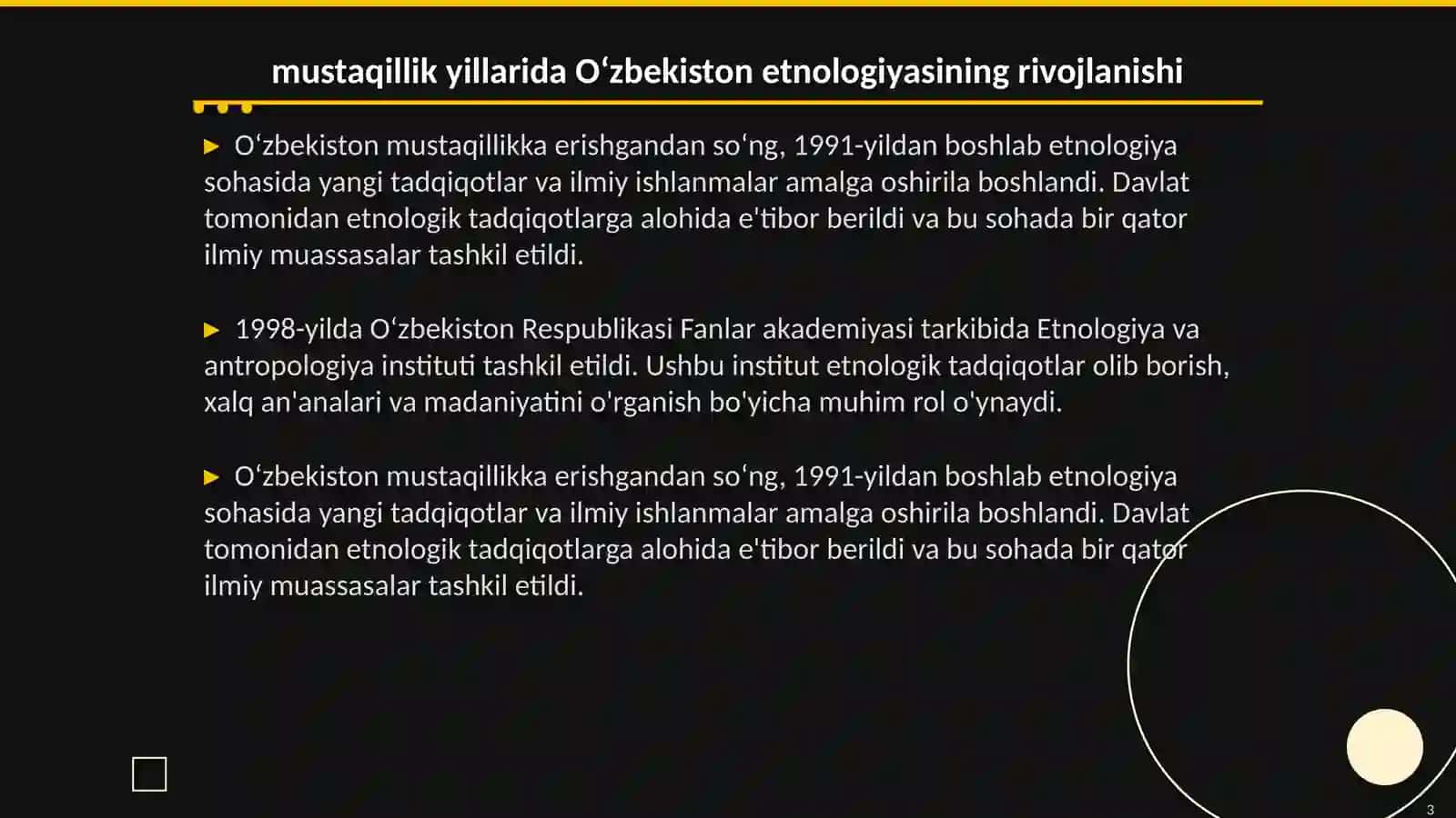 Mustaqillik yillarida Oʻzbekiston etnologiyasining rivojlanishi 3