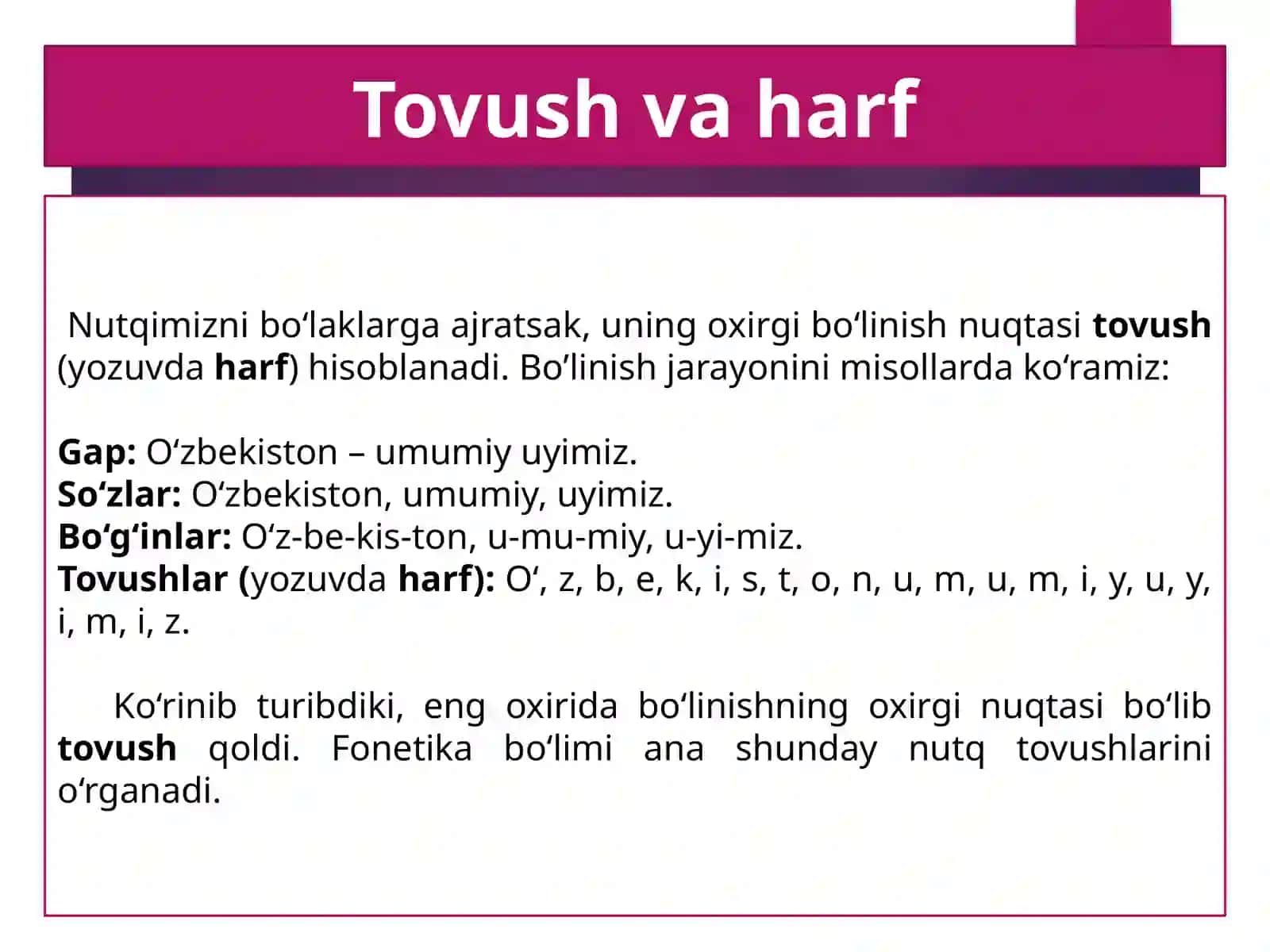 Nutqtovushlarining aytilishi va yozilishi 3