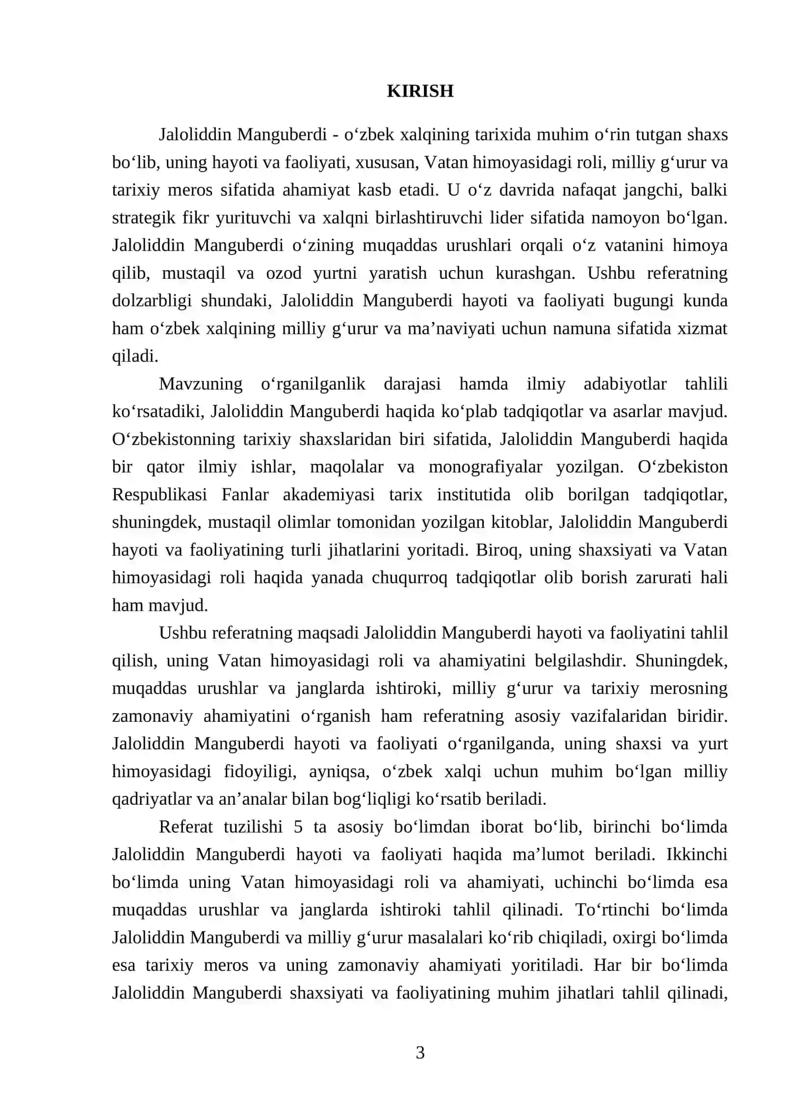 Jaloliddin Manguberdi - Vatan himoyachisi REFERATI 3