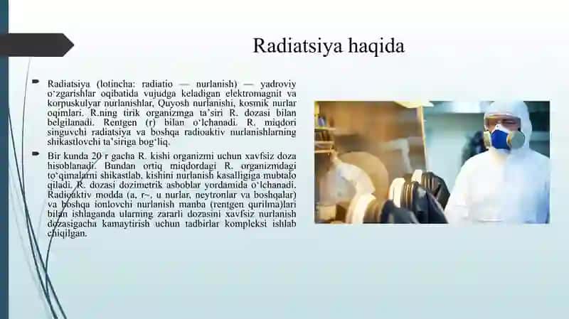 RADIATSIYA TA'SIRINING INSON ORGANIZMGA VA ATROF-MUHITGA ZARARLI TA'SIRI. 3