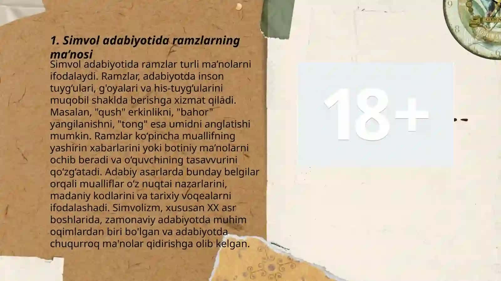 Simvol adabiyotining o‘ziga xosligi. Xudoyqulov Sardor 3