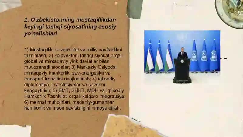 O'zbekistonning Xalqaro Aloqalari va Jahon Hamjamiyatidagi O'rni 3