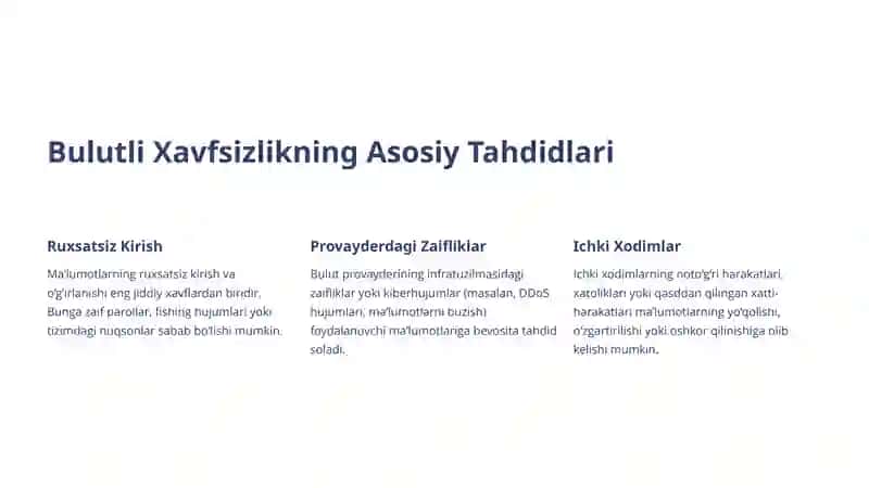 Bulutli Texnologiyalarda  Xavfsizlik Xizmatlari 3