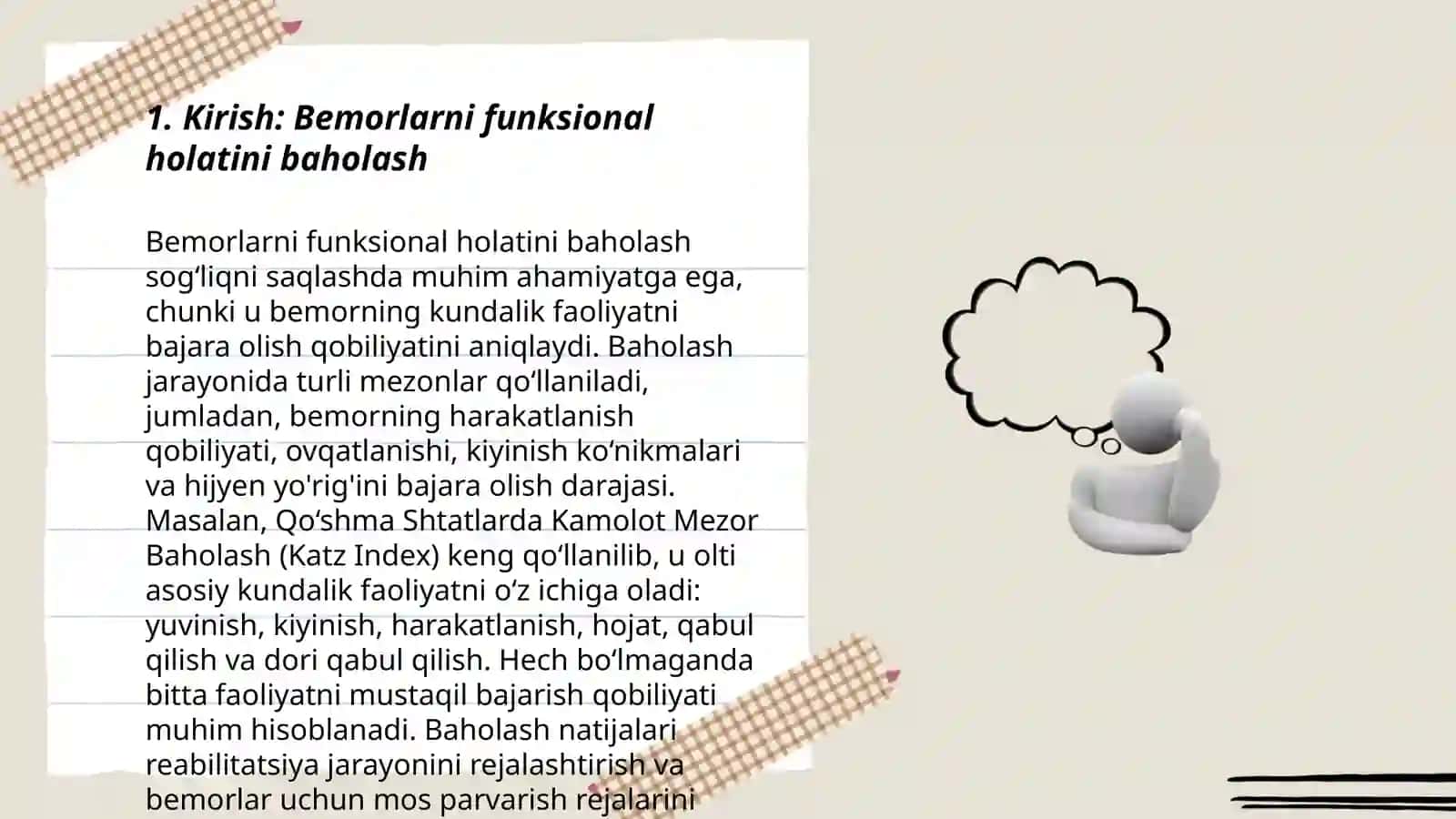 Bemorlarni funksional holatini umumiy baxolash 3