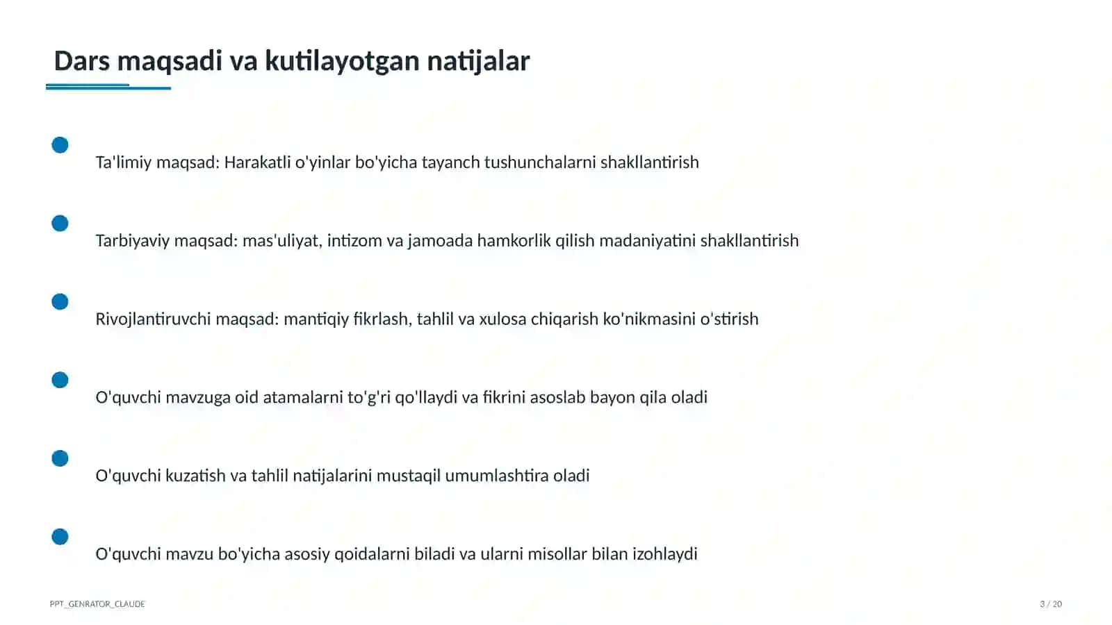 Harakatli o'yinlar (1-sinf) 3
