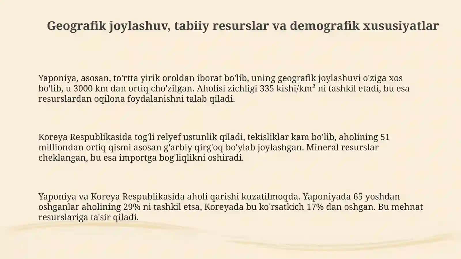 Yaponiya va Koreya Respublikasiga iqtisodiy-geografik tavsif 3