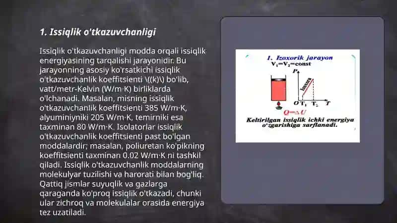 Issiqlik miqdori. Jismning ichki energiyasi 3