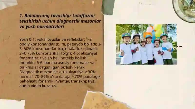 Bolalarning tovushlar talaffuzini tekshirish metodikalarini o'rganish 3