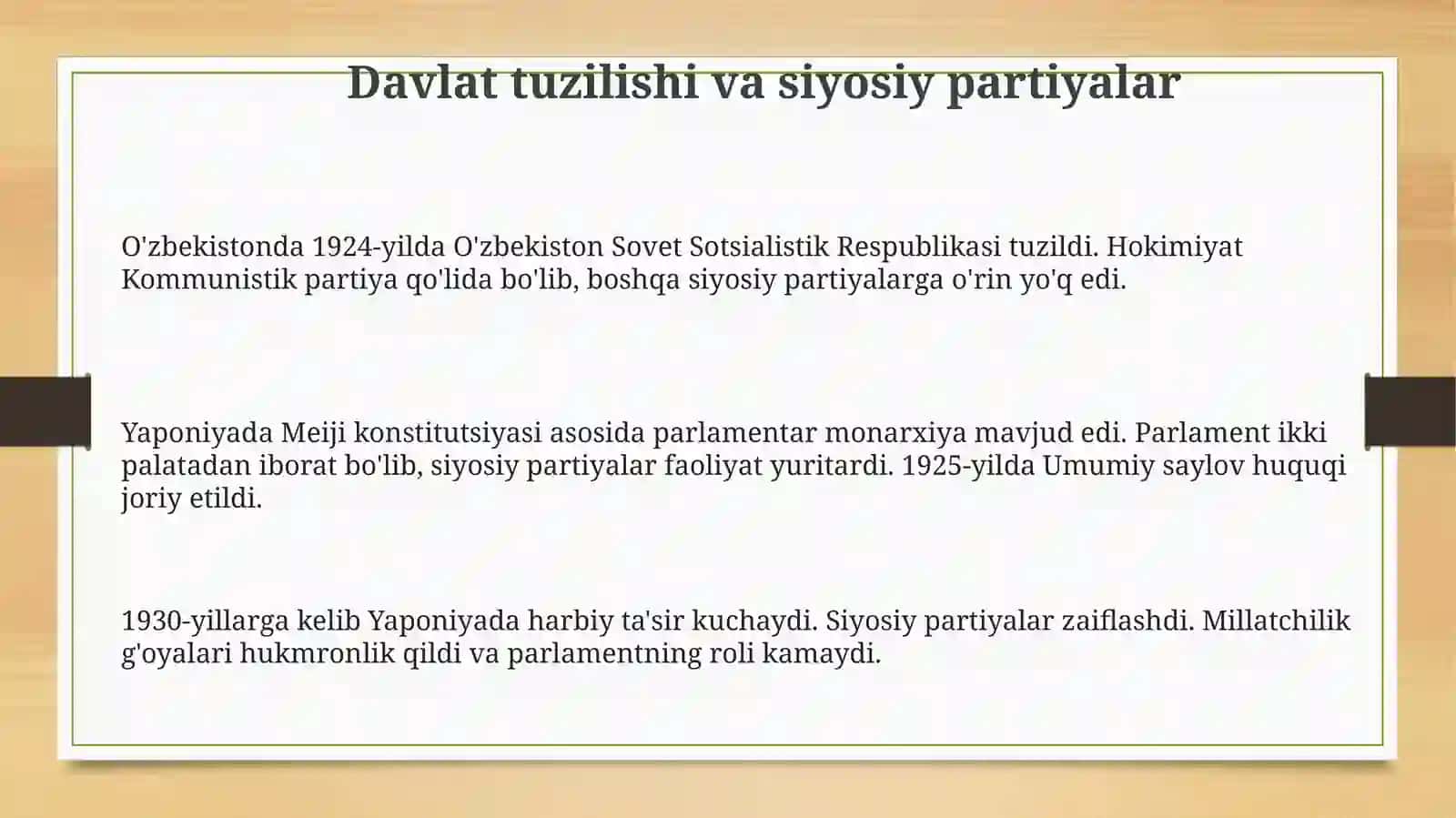 Jahon urushlari oralig’ida O’zbekiston va Yaponiyada siyosiy hayot 3