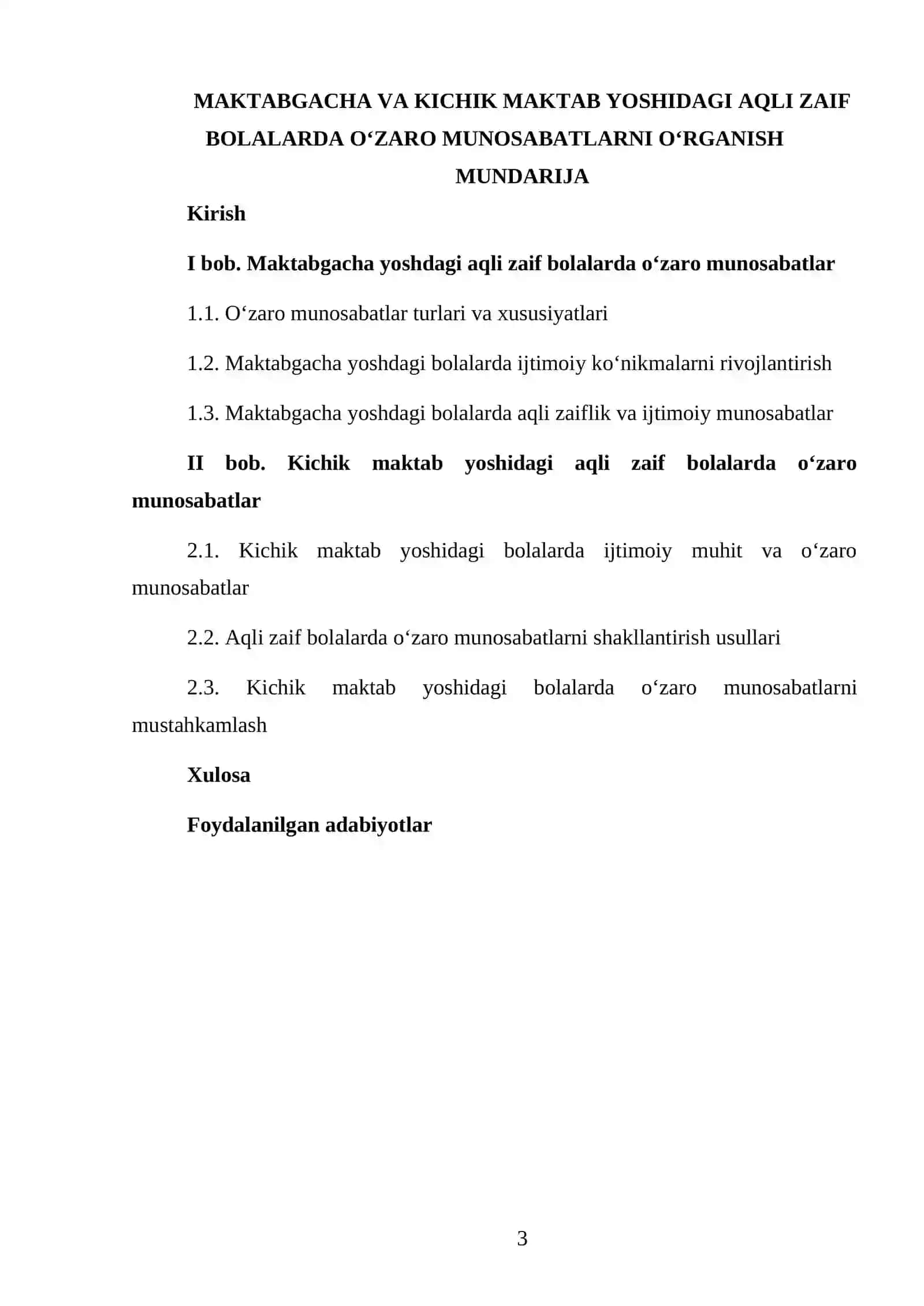 MARHABINING MAXSUS PEDAGOGIKA FANIDAN TAYYORLAGAN KURS ISHI 3