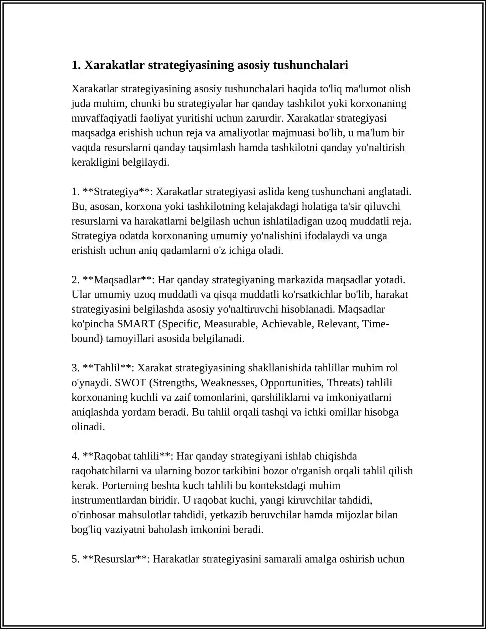 MUSTAQIL ISH Mavzu: XARAKATLAR STRATEGIYASI TARAQQIYOT STRATEGIYASINI TAMOYILARI MAZMUN MOHIYATI 3