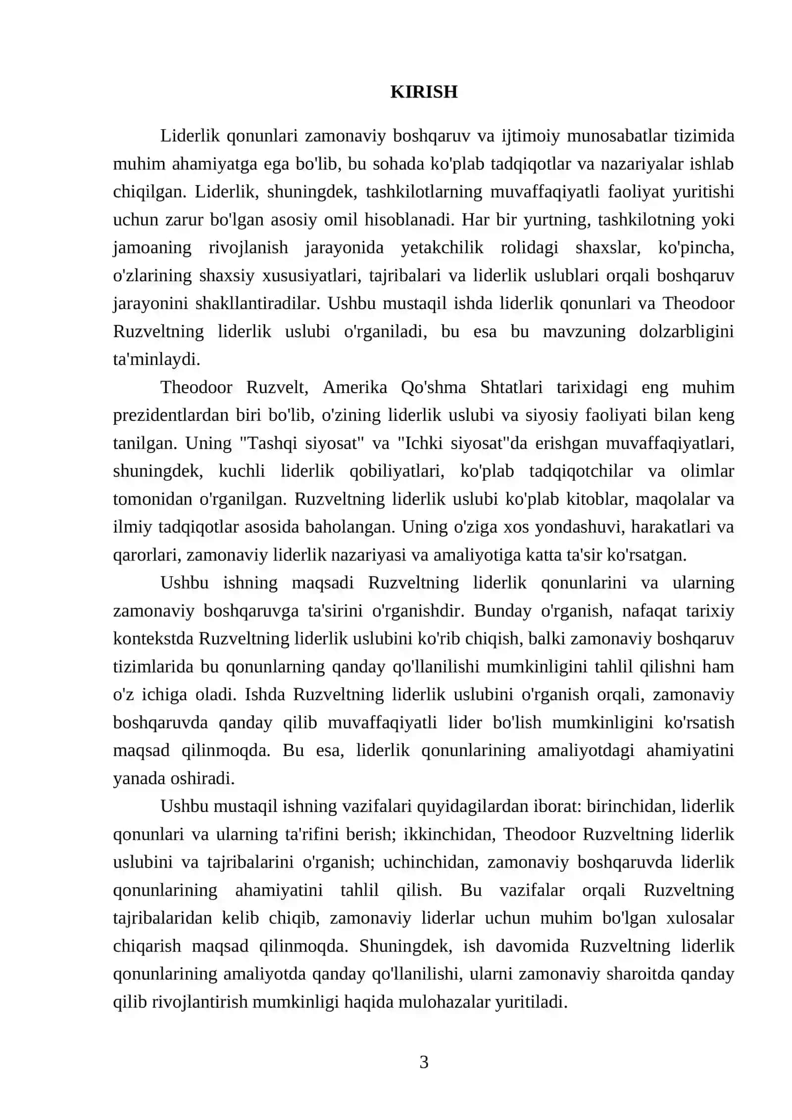 Liderlik qonunlari. Theodoor Ruzvelt 3