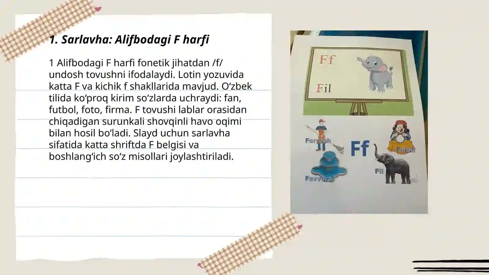 Alifbodagi F harfi 3